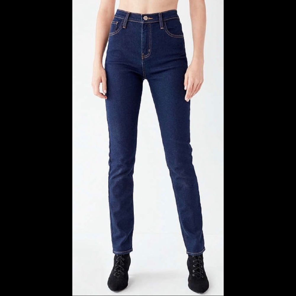 High-Rise Girlfriend Jeans - Dark Wash Denim